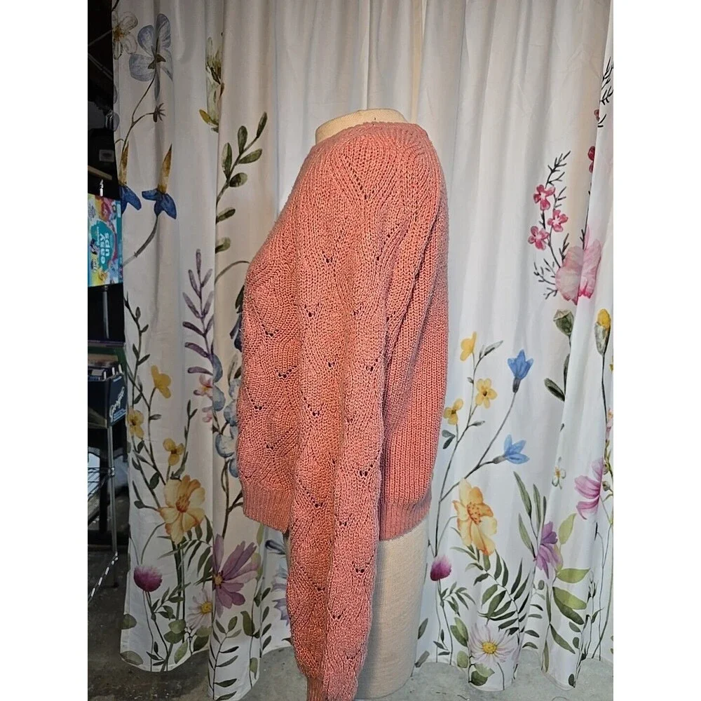 Old Navy Girls Pink Cactus Flower Sweater XL 14-18